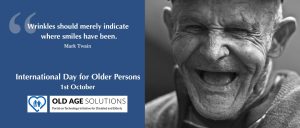 Old Man smiling in Old age solutions